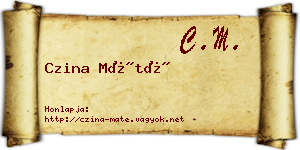 Czina Máté névjegykártya