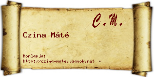 Czina Máté névjegykártya